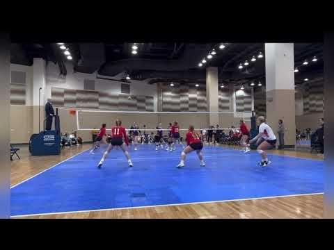 Video of Bridgit Hoskins. 2024. DS/Libero. #13. Lions Starved Rock 18 Red. Serve Receive. 