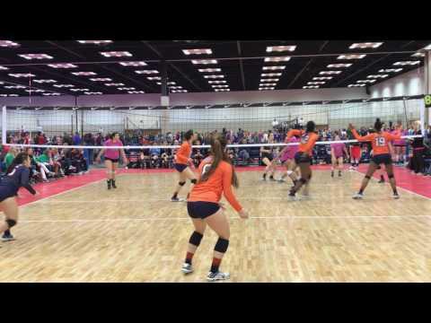 Video of Jordan Johnson #19 (C/O 2018) MB/MH Volleyball - 2017 Indy MEQ Hitting Highlights 