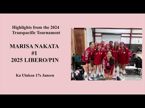 Video of Marisa Nakata 2025 Lib/Pin - Highlights from 2024 AAU Transpacific Volleyball Championships