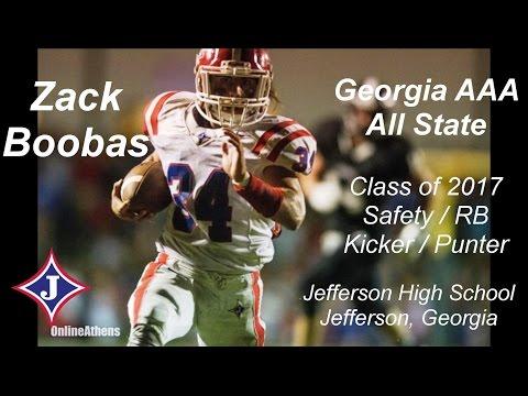 Video of ALL STATE AAA DB/ ALL REGION AAA DB/ All AREA AAA DB Zack Boobas #34 2015 Junior Year Highlights 