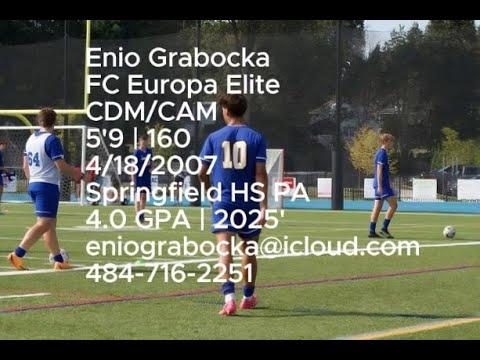 Video of Enio Grabocka | CDM/CAM | Class of 2025 | Soccer Highlights