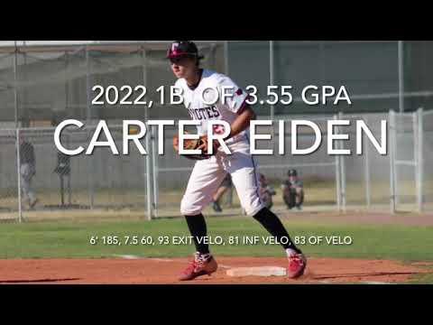 Video of Carter Eiden hitting and fielding Oct 2021