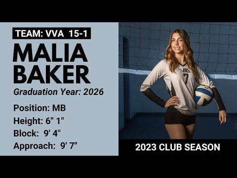 Video of Malia Baker (2026) 6'1" MB #7 2023 VVA 15-1 Club Highlights