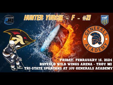 Video of Hunter Yurcik 21 Northeast Generals VS Tri State Spartans 16 Feb 2024 - Video has NO sound