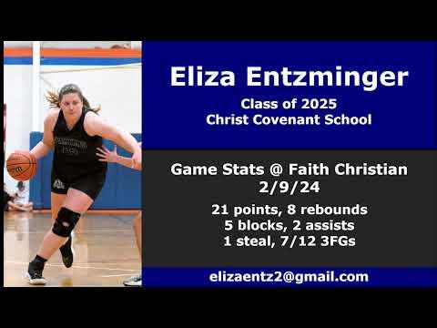 Video of 7 threes made vs Faith Christian; Eliza Entzminger; 2/9/24