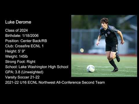 Video of Luke Derome | Center Back | Early 2022 Season