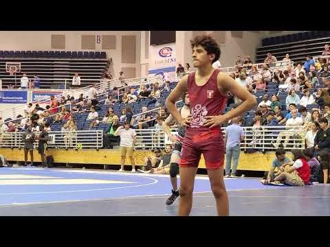 Video of Wrestling Anthony Chuquilin hofstra university tournament 7/24/22 (red Peru singlet)