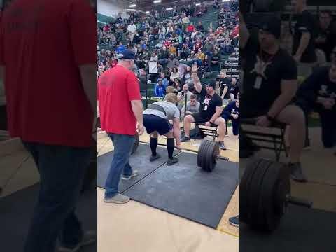 Video of MHSPLA 2022, Wes Russell setting the new state deadlift record of 625lbs in the 220lb weight class.