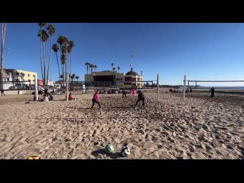 Video of Phoebe Galland 2023 beach defender (Pink long sleeve and black leggings)
