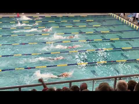 Video of Prelims race ND HS girls state championship 50 free 23.56 Lane 5 pink suit