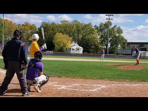 Video of 10/22 Fall Wooden Bat RHP - 1 IP, 0 BB, 0 Hits, 3K, Hitting - 2 doubles, 1 RBI, 2 runs