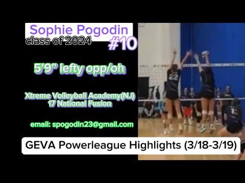 Video of Sophie Pogodin #10 (c/o 2024) GEVA Powerleague Highlights (3/18-3/19) 
