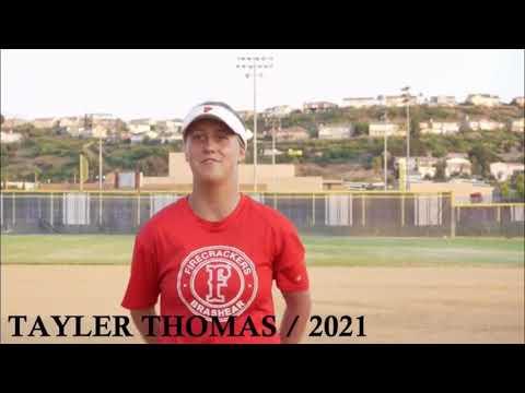 Video of Tayler Thomas 2021 Firecrackers Brashear/Hicks 18U 8/26/20