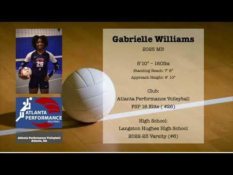 Video of 2025 MB Gabrielle Williams - APVB 16 Elite 2022-23 Highlights