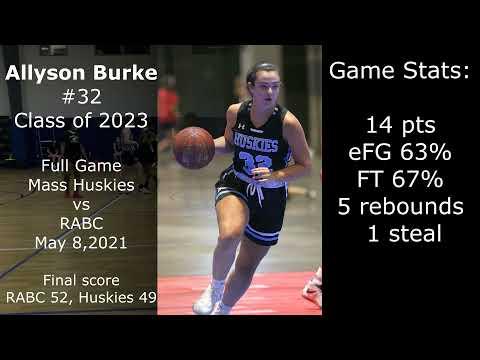 Video of Ally Burke - MA Huskies v RABC May 8, 2021
