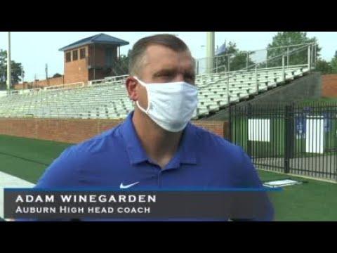 Video of Auburn High football coach Adam Winegarden on Player of the Week Carson Yancy