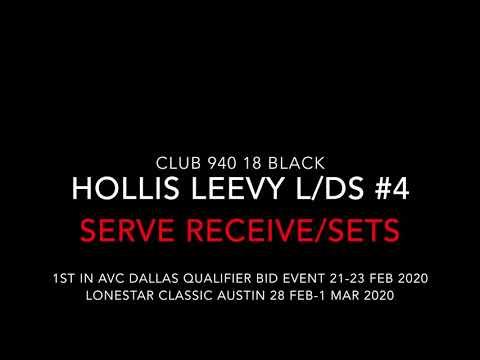 Video of #4 Hollis Club 940 18 Black Serve Receive