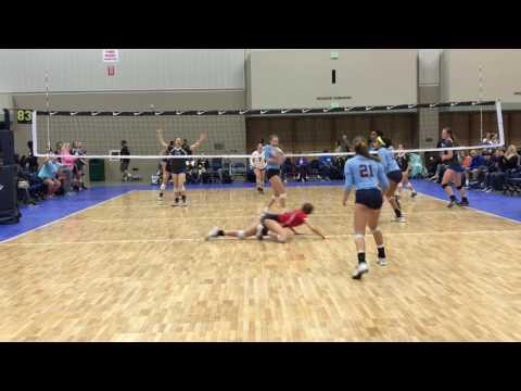 Video of Jordan Johnson #19 (C/O 2018) MB/MH Volleyball - 2017 Indy MEQ Blocking Highlights 