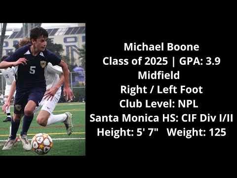 Video of Michael Boone Midfield Class 2025 January 2023
