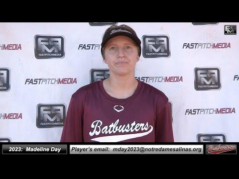 Video of 2023 Madeline Day 4.2 GPA - Catcher and First Base Softball Skills Video - Bay Area Batbusters
