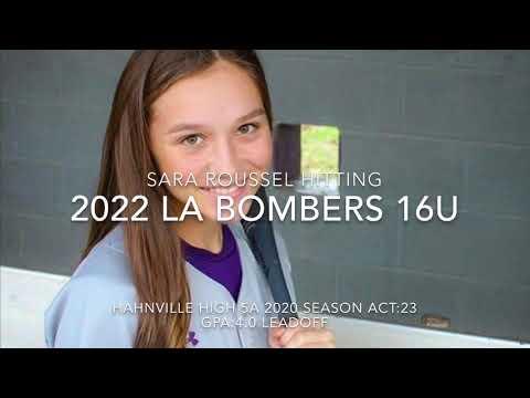 Video of Sara Roussel 2022, Hahnville High 2020 Hitting