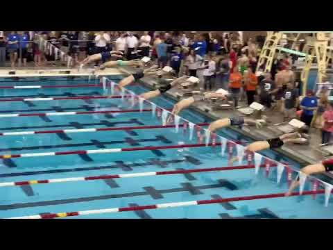 Video of 02-12-20 Central, East, and Southeast District Championship Division II Boys 200 Free Heat 3 Lane 5