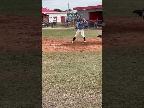 Video of Tommie (2024) hitting double at Florida JUCO Main Event, Ft Myers High School 12/17/22