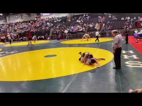 Video of Jacob Thomas (green) vs #10 ranked 182 wrestler @ WV States 2/24/17 Jr. year, finished top 8