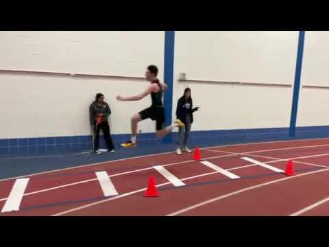 Video of 43”8.5 triple jump school and meet record!