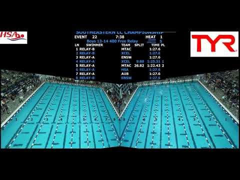 Video of 2023 SES LC Championship 13 14 Boys 400 Free Relay 3rd split Marios Gerasimopoulos 1st Place