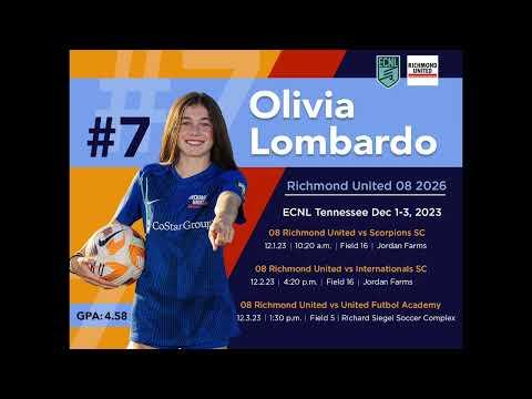 Video of Olivia Lombardo ECNL Tennessee Highlights (12/2023)