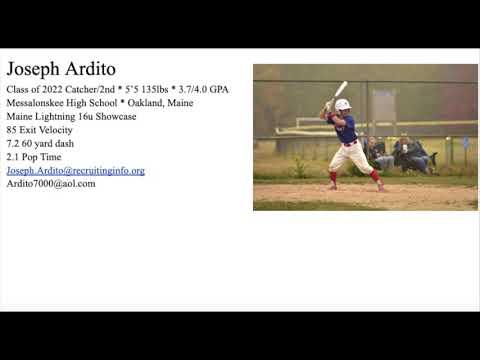 Video of Joseph Ardito 2022 Catcher - College Baseball Recruiting Video