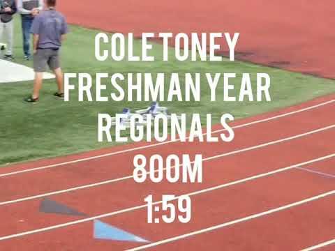 Video of 2019 Cole Toney 800m (1:59.7)