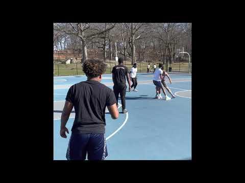 Video of Pick up 5v5 black shirt with the navy blue sweats and braids