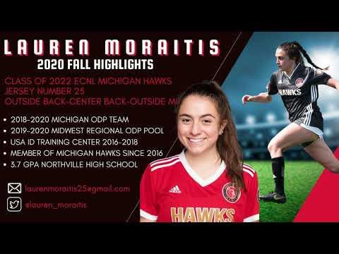 Video of Lauren Moraitis 2022 Michigan Hawks 2020 Fall Season Highlights