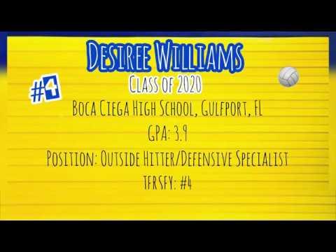 Video of Desiree'  Williams Volleyball Highlights 2019
