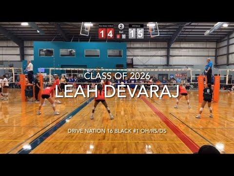 Video of Leah Devaraj #1 2026 OH Drive Nation 16 black SERVE RECEIVE