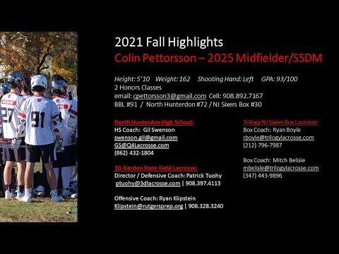 Video of 2021 Fall Highlights: Colin Pettorsson - 2025 Midfielder/SSDM