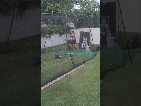 Video of Jugs soft toss batting practice in my backyard