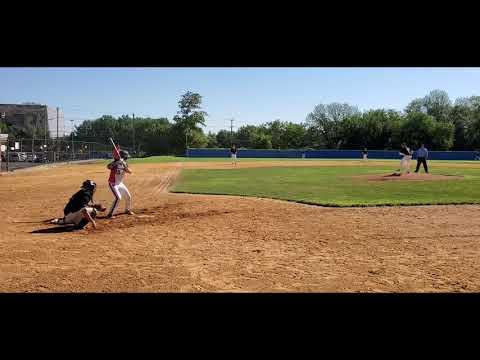 Video of Opposite field double to warning track
