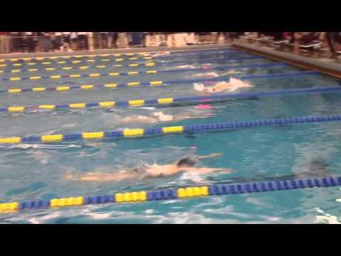 Video of Regina Saxon, Highschool Sectionals 2/8/14,100 Breast,  Lane 7