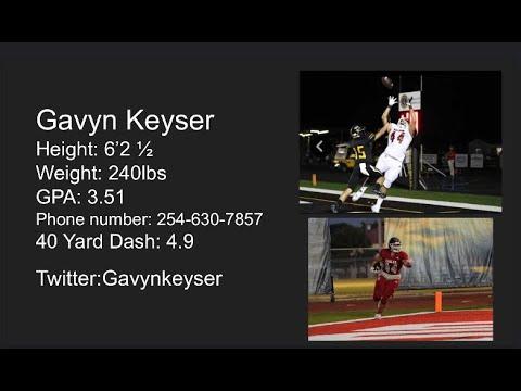 Video of Gavyn Keyser 2021 Senior year highlights