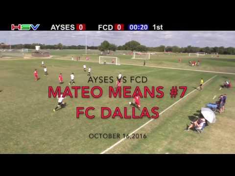 Video of Mateo Means - FC Dallas vs Ayses