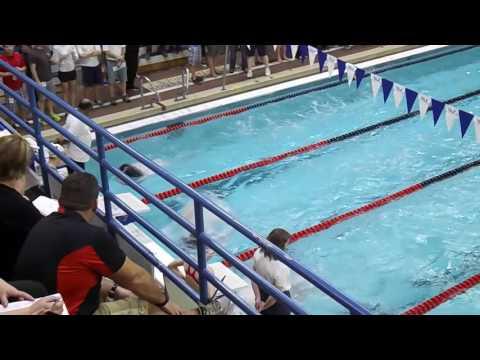 Video of 100 Backstroke 57.92 - Lane 7, 2nd from top (white cap)