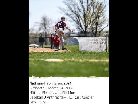 Video of Nathaniel Fronheiser, 2024 - Summer 2022 Baseball U - Anthracite 