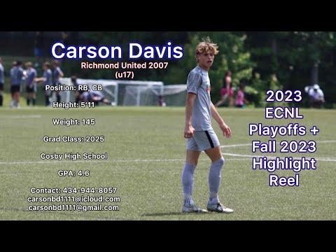 Video of Carson Davis - 2023 ECNL Playoffs + Fall Highlight Reel
