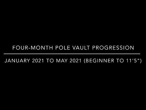 Video of Four Month Pole Vault Progression: January 2021 to May 2021 (Beginner to 11'5")