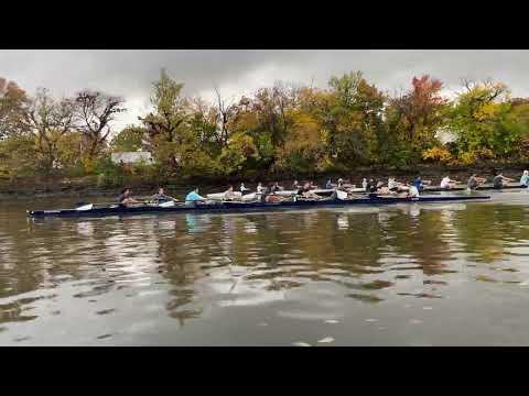 Video of 6 seat in boat closet to camera wearing navy blue shirt and hat