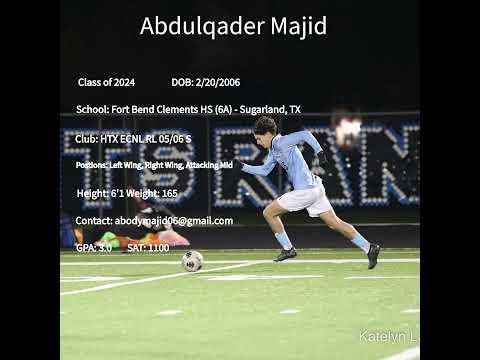 Video of Abdulqader Majid - Soccer Highlights 2024 (Class of 2024 | LW/CAM)