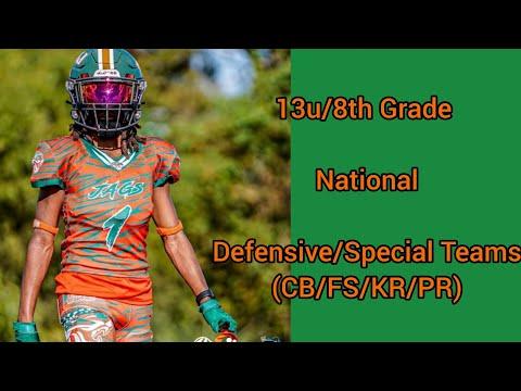 Video of 2023 13U/8th Grade National Defense/Special Teams (CB/FS/KR/PR) HIGHLIGHTS